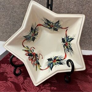 Lenox Winter Greetings Star Bowl Christmas Holiday EUC. 2.5”x7”‎ Pretty